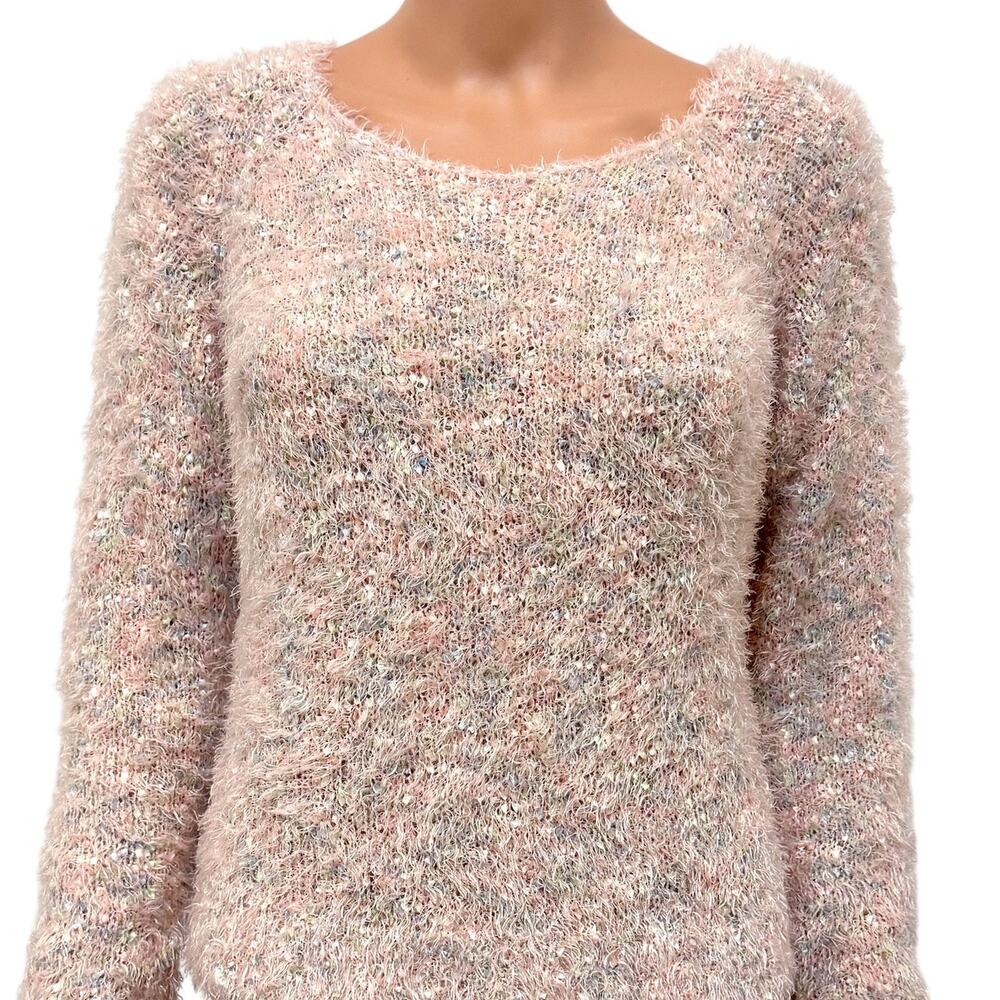 Decree XL mixed fibers fuzzy speckled sweater SP 2384